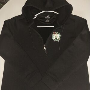 Antigua Black Half-Zip Hoodie with Green Team Patch